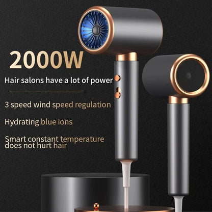 5‑Speed Professional Hair Dryer, Salon‑Grade High Power, Hot Cold Air Negative Ionic Blow Dryer