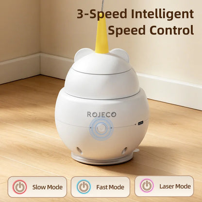 ROJECO 2 in 1 Laser Smart Cat Toy Funny Feather Kitten Teaser Indoor Play Automatic Electric Induction Cat Toys Pet Accessories
