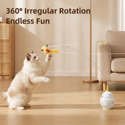 ROJECO 2 in 1 Laser Smart Cat Toy Funny Feather Kitten Teaser Indoor Play Automatic Electric Induction Cat Toys Pet Accessories